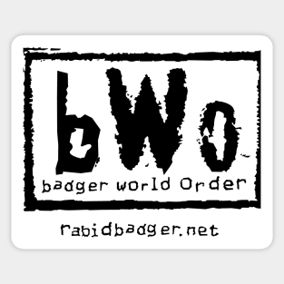 Badger World Order (Black) Sticker
